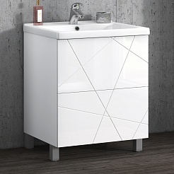 Vigo Мебель для ванной Geometry 2-700 белая – фотография-15